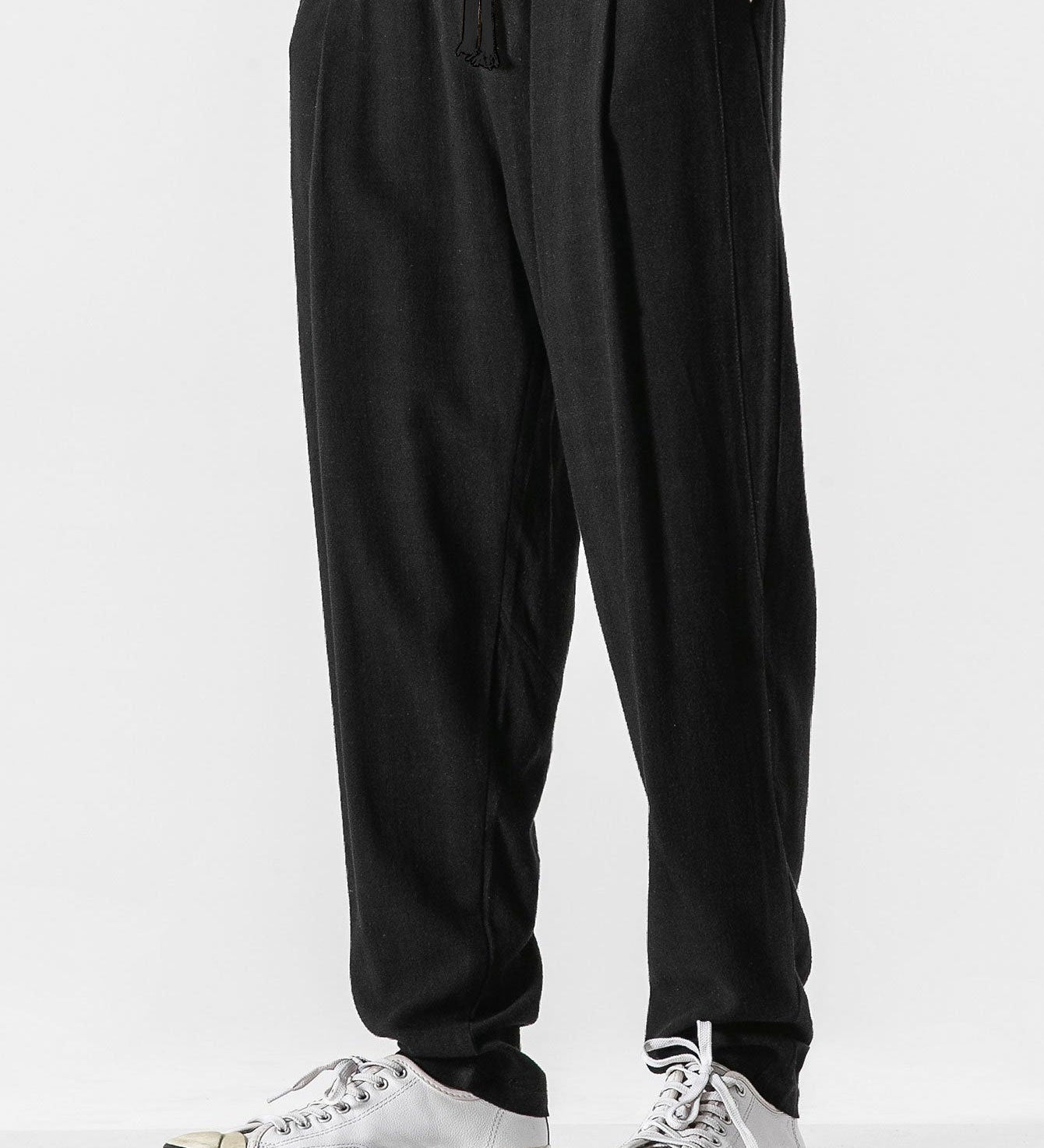 Relax Fit Linen And Cotton Blend Harem Pants