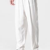 Relax Fit Linen And Cotton Blend Harem Pants