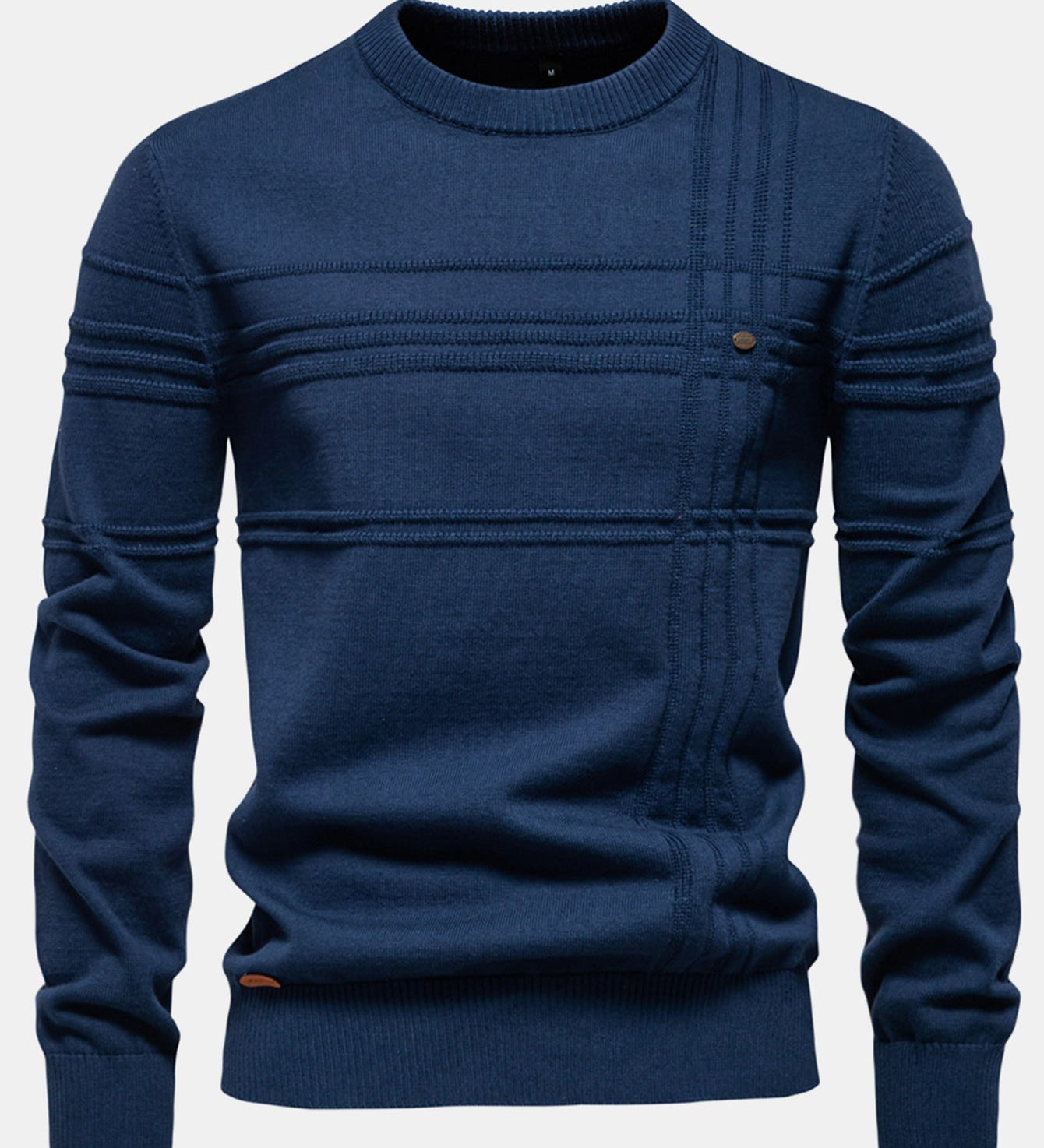 Striped Jacquard Crewneck Sweater