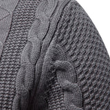 Twist Jacquard Zipper Stand Collar Sweater