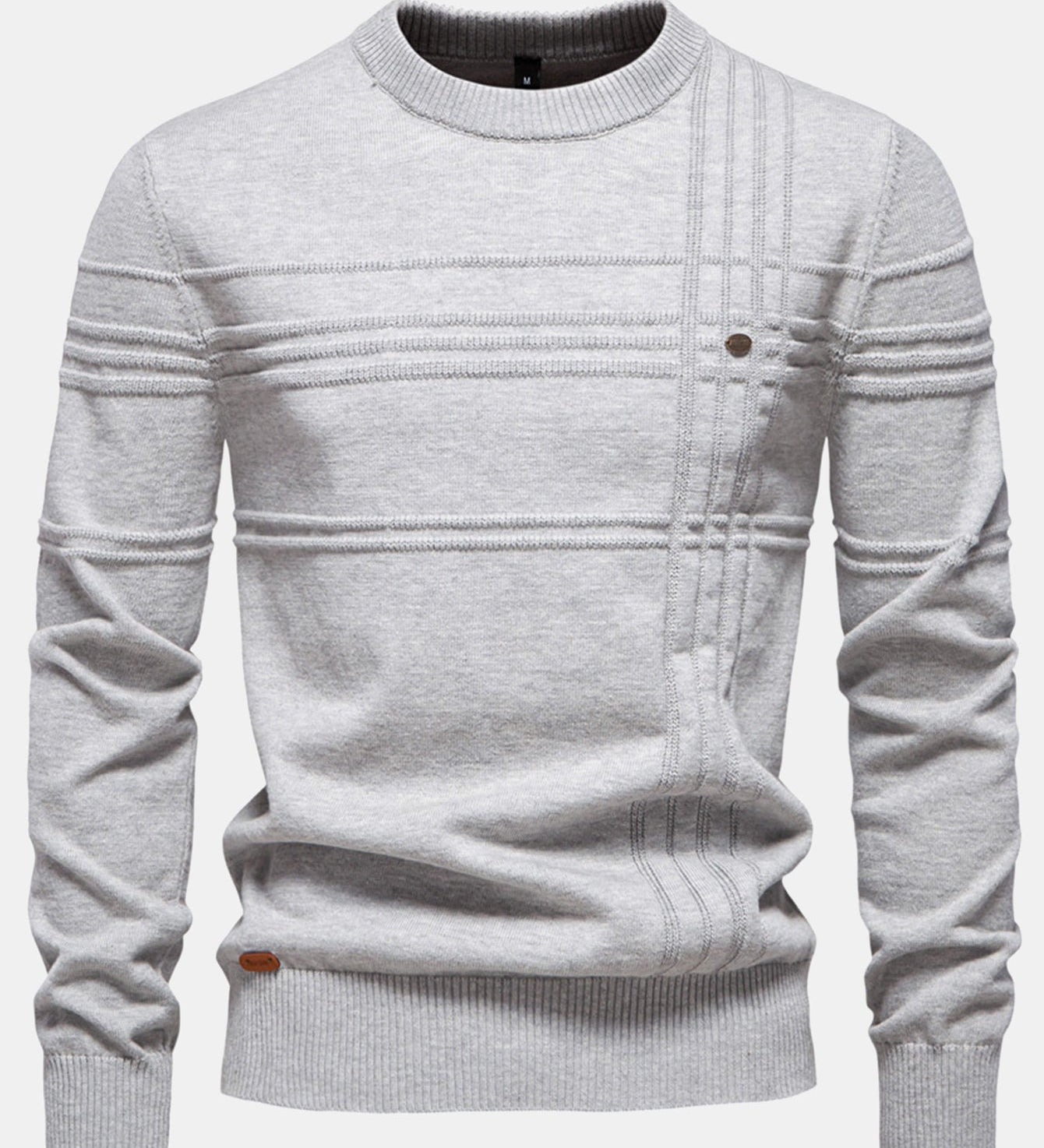 Striped Jacquard Crewneck Sweater