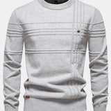 Striped Jacquard Crewneck Sweater