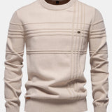 Striped Jacquard Crewneck Sweater