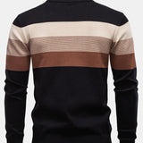 Contrast Stripe Quarter Zip Sweater
