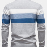 Contrast Stripe Quarter Zip Sweater