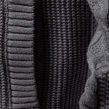 Twist Jacquard Zipper Stand Collar Sweater