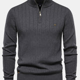 Stripe Quarter-Zip Sweater