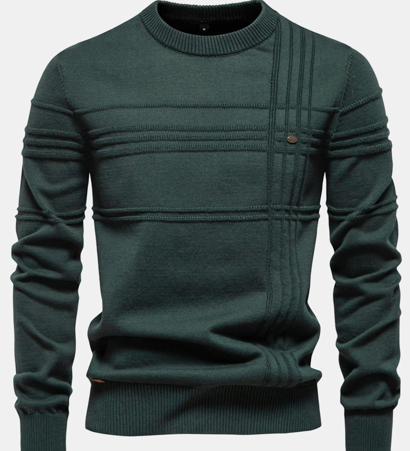 Striped Jacquard Crewneck Sweater