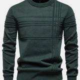 Striped Jacquard Crewneck Sweater