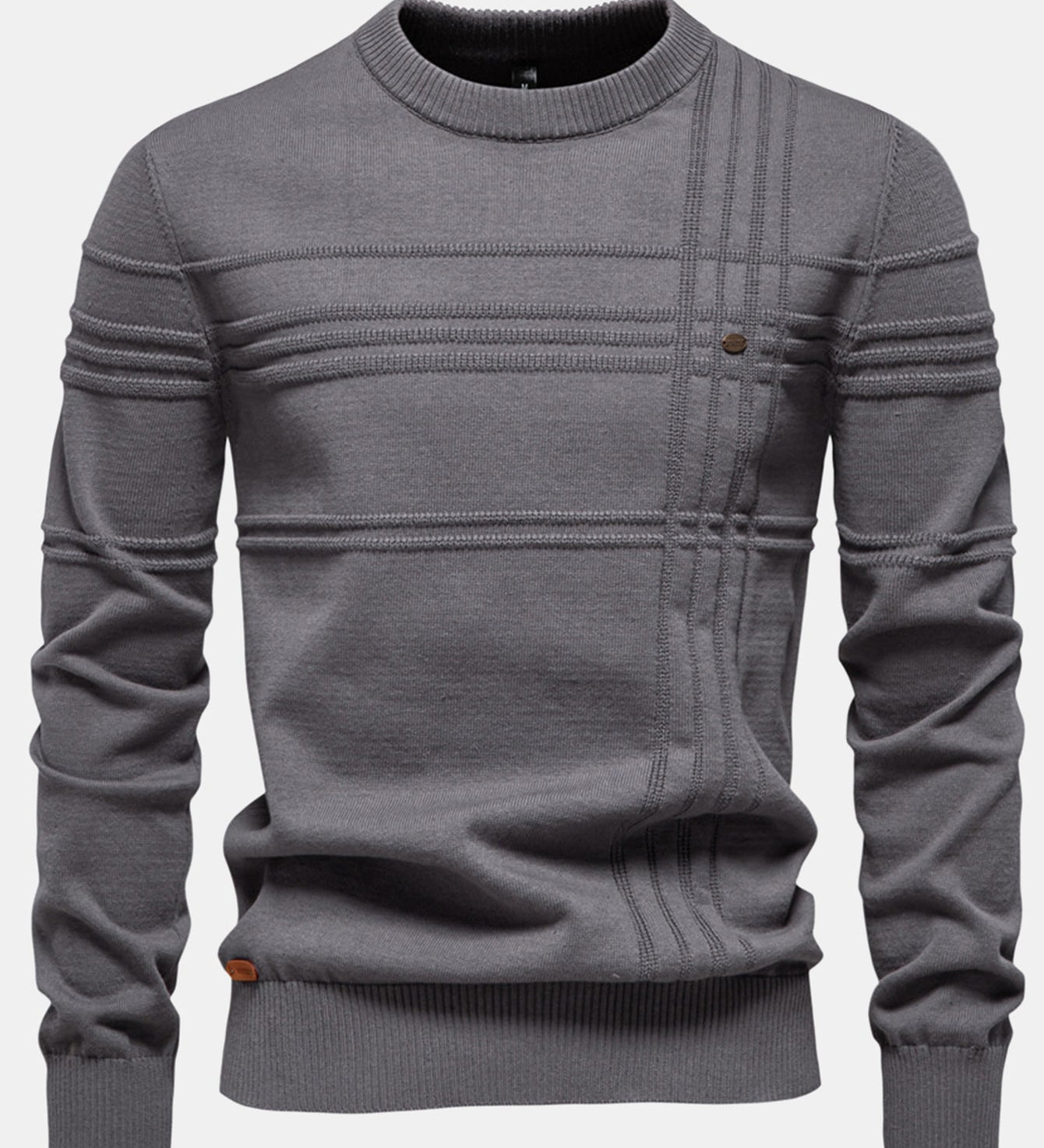 Striped Jacquard Crewneck Sweater