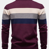 Contrast Stripe Quarter Zip Sweater