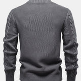Twist Jacquard Zipper Stand Collar Sweater