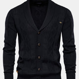 Geometric Jacquard Shawl Collar Cardigan Sweater