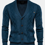 Geometric Jacquard Shawl Collar Cardigan Sweater