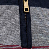Contrast Stripe Quarter Zip Sweater