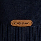 Contrast Stripe Quarter Zip Sweater