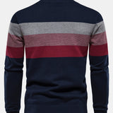 Contrast Stripe Quarter Zip Sweater