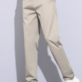 Elastic Waist Straight Leg Trousers