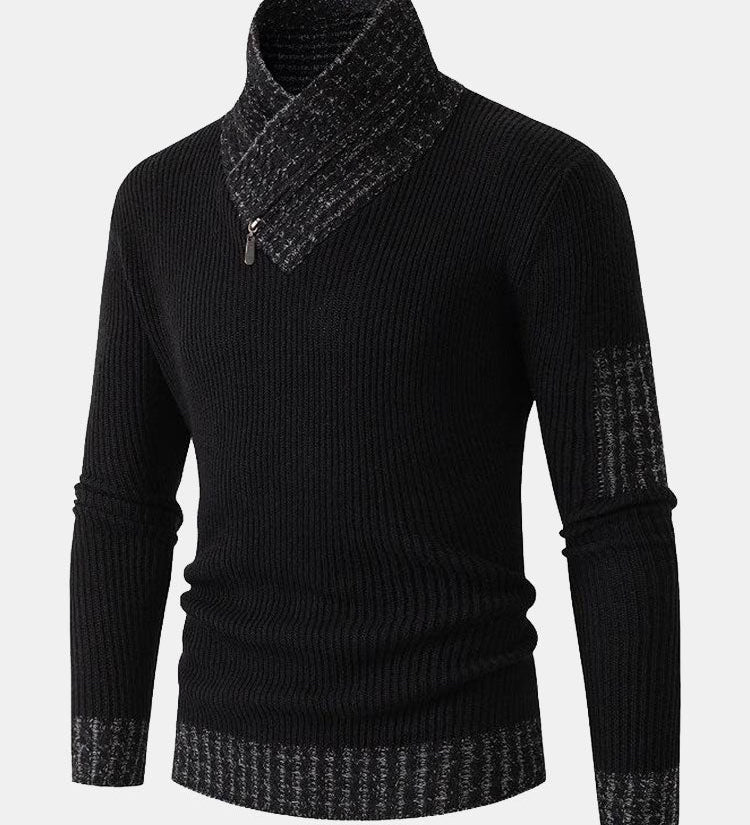 Contrast Turtleneck Sweater