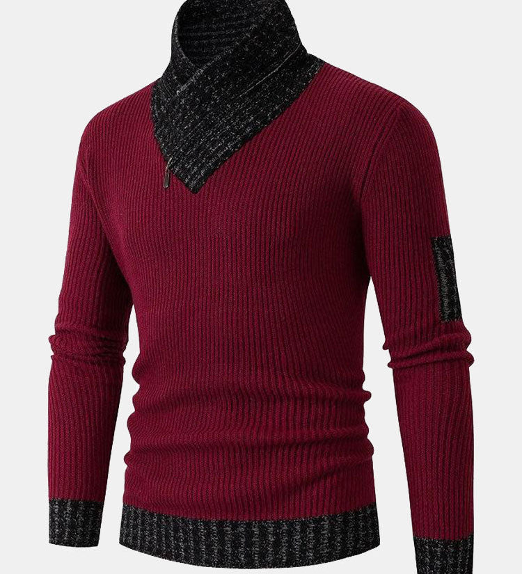 Contrast Turtleneck Sweater