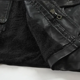 Elegant Long Biker Jacket in Leather