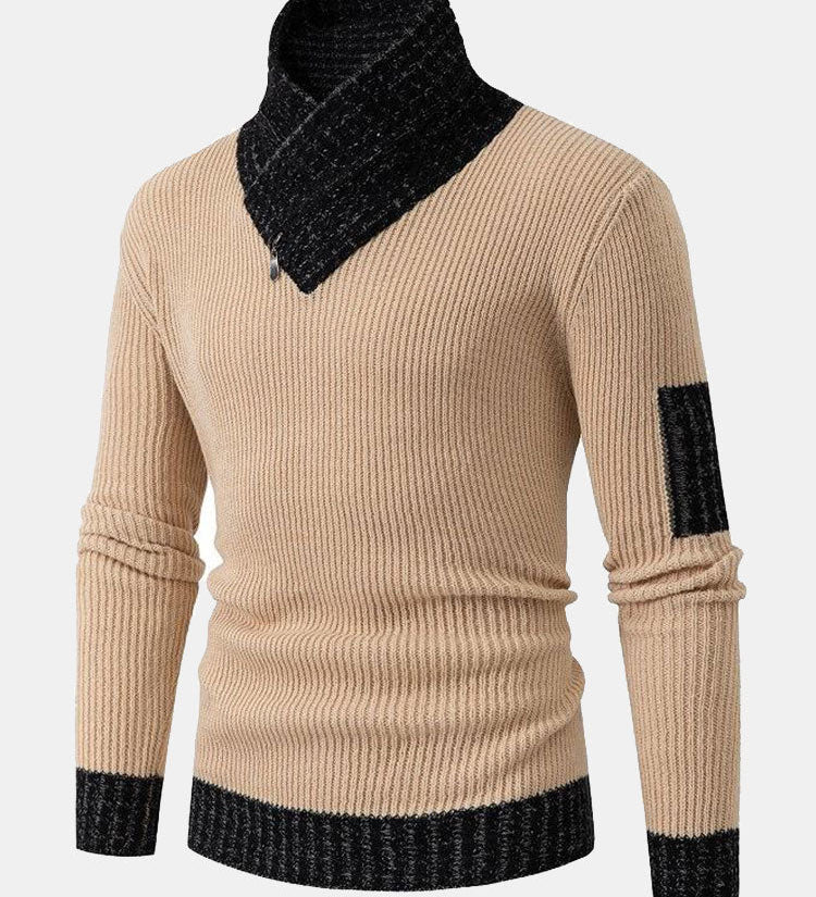 Contrast Turtleneck Sweater