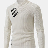 Leather Buckle Turtleneck Sweater