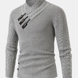 Leather Buckle Turtleneck Sweater