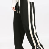 Slit Hem Stripe Pants