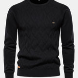 Geometry Jacquard Crewneck Sweater