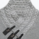 Leather Buckle Turtleneck Sweater