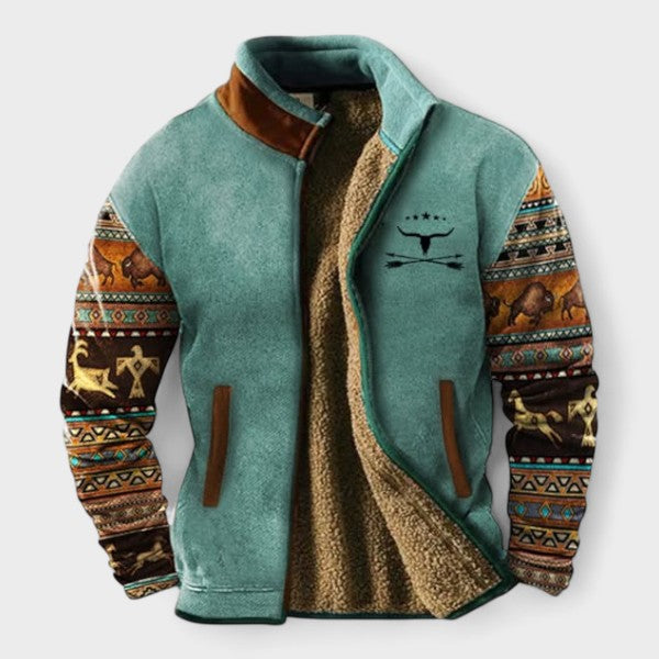 Adrian | Brown Two-Tone Fleece Jacket