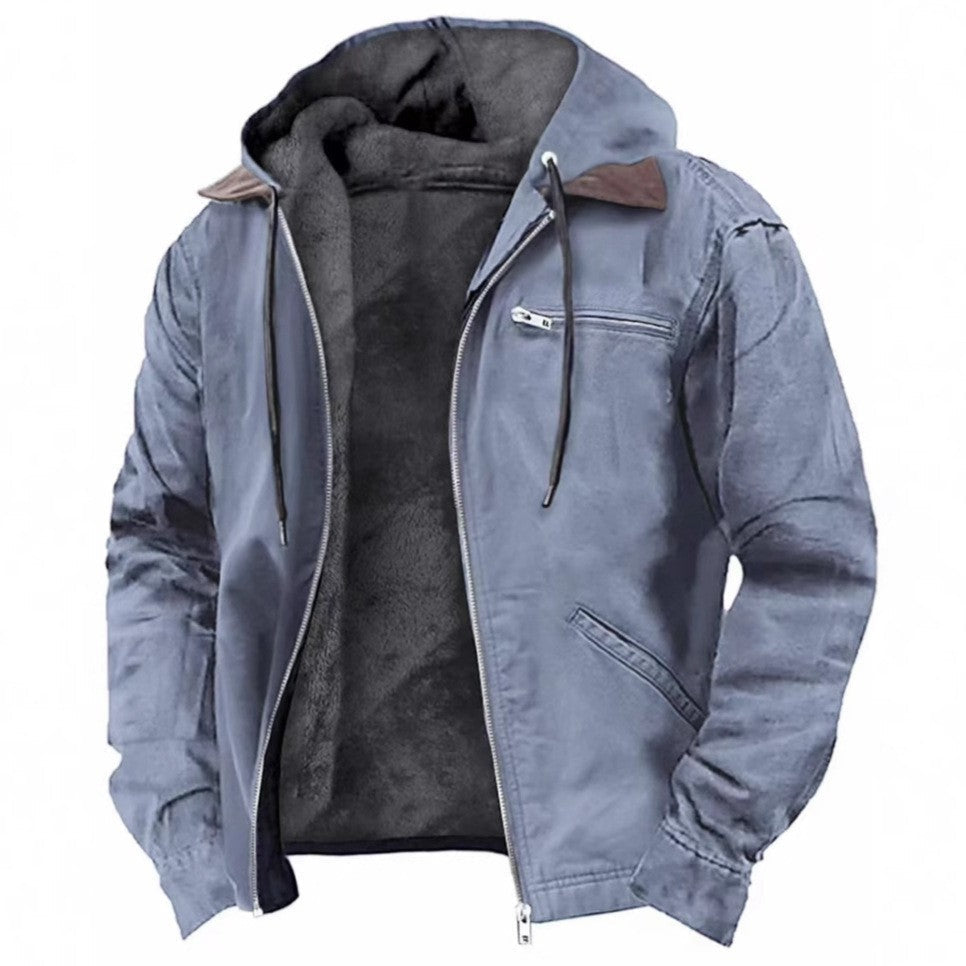 Isak™ | Warm Fleece-Lined Vintage Hoodie Jacket