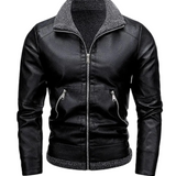 Elegant Fleece Leather Jacket