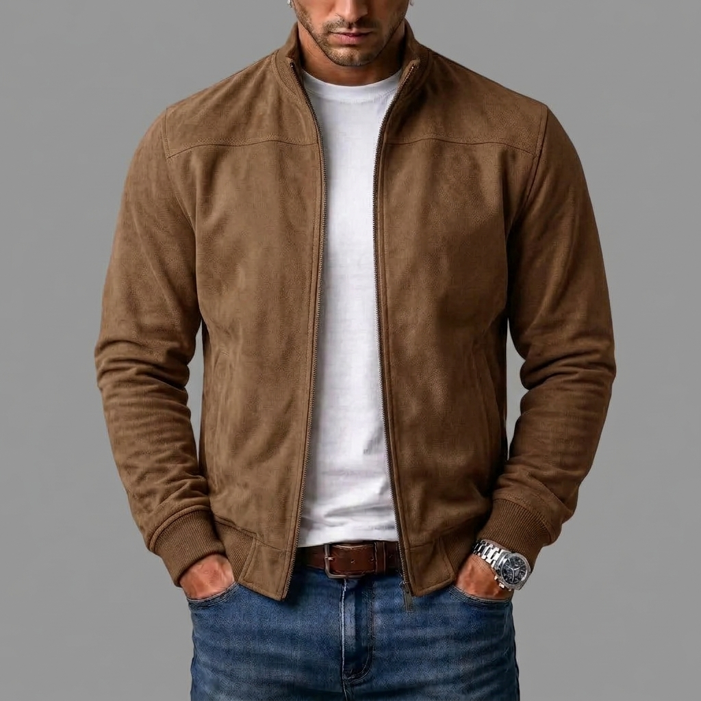 Dieter | Suede Bomber Jacket