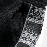 Corduroy Paisley Print Panel Pants
