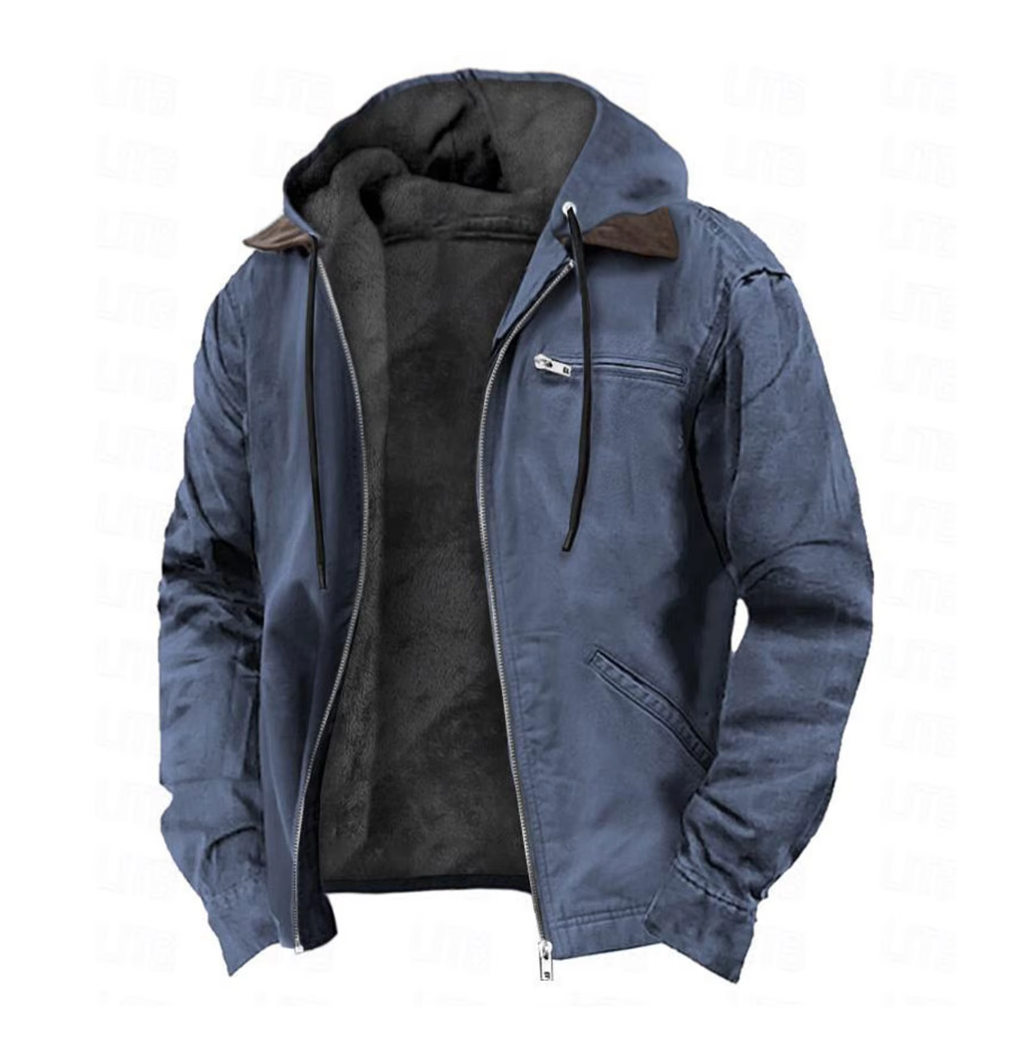 Isak™ | Warm Fleece-Lined Vintage Hoodie Jacket