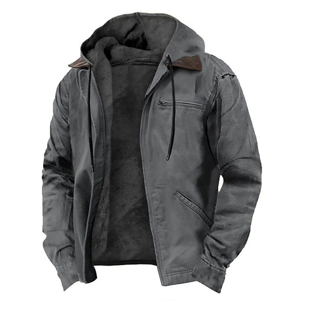 Isak™ | Warm Fleece-Lined Vintage Hoodie Jacket