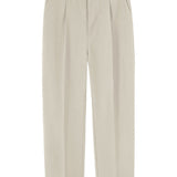 Relax Fit Elastic Waist Straight Leg Trousers