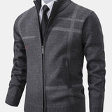 Striped Pattern Zip Sweater