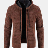 Teddy Lined Textured Hooded Sweater