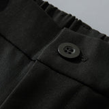 Relax Fit Elastic Waist Straight Leg Trousers