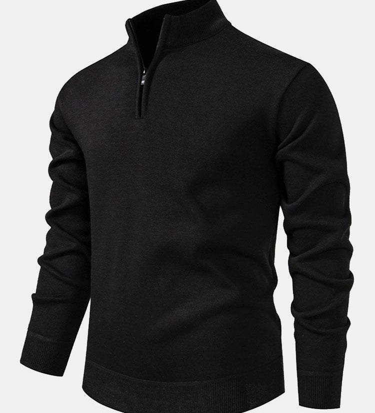 Relax Fit Zip Up Neck Sweater