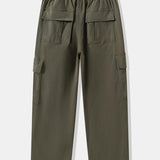 Straight Leg Cotton Cargo Pants