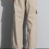 Straight Leg Cotton Cargo Pants