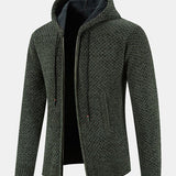 Teddy Lined Textured Hooded Sweater