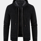 Teddy Lined Textured Hooded Sweater
