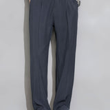 Relax Fit Elastic Waist Straight Leg Trousers