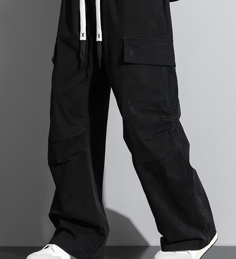 Straight Leg Cotton Cargo Pants