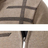 Striped Pattern Zip Sweater